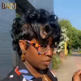 BAISI Full Lace Pixie Short Cut Wig