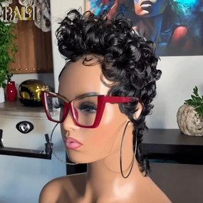 BAISI Full Lace Pixie Wavy WIth Small Tail Wig