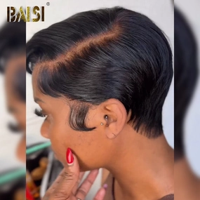 BAISI Full Lace Short Cut Straight Wig