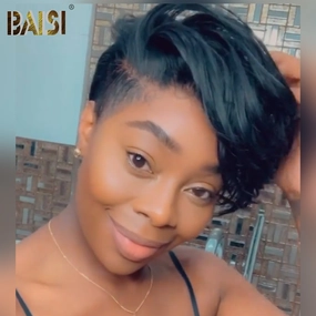 BAISI Full Lace Short Side Part Pixie Cut Wig