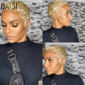 BAISI Full Lace Super Short Color Wig