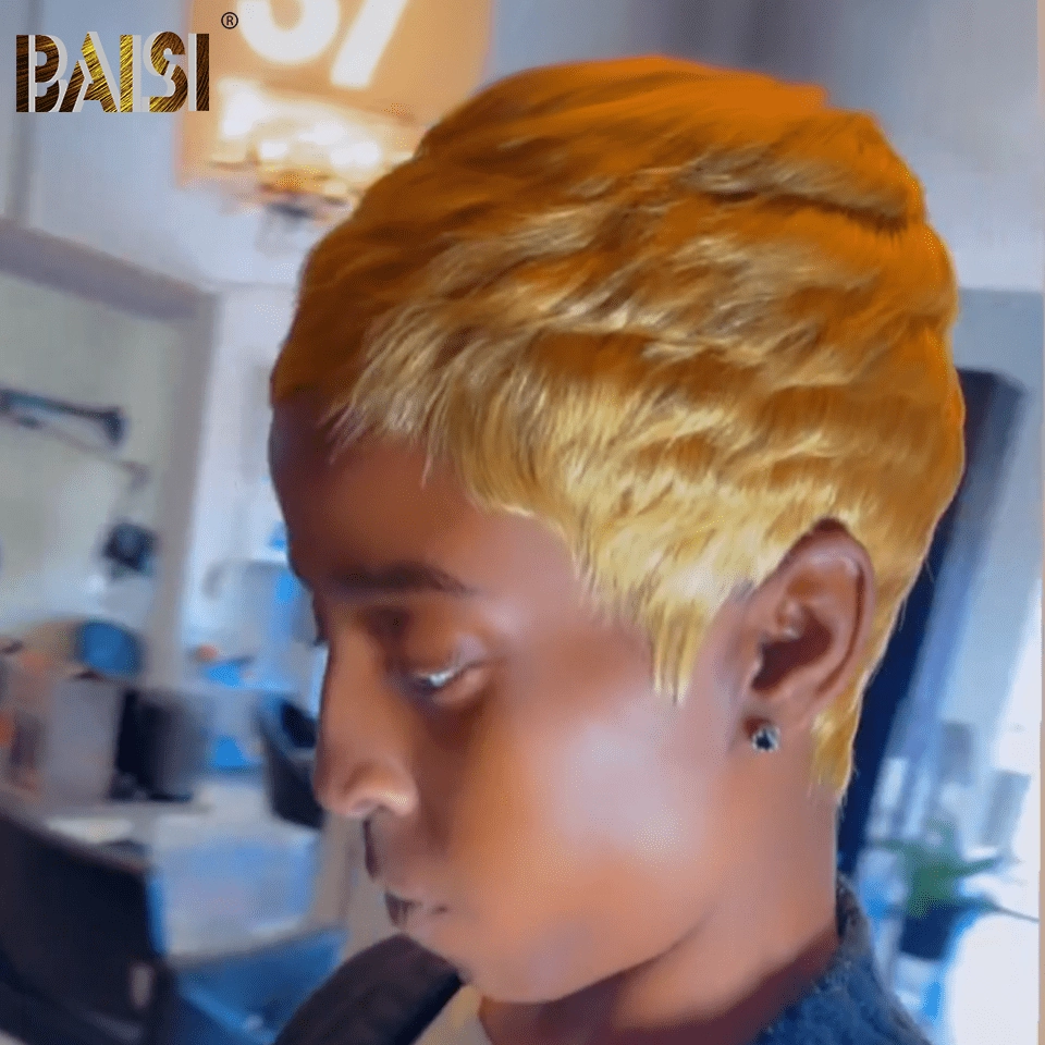 BAISI Full Lace Super Short Honey Blonde Wig