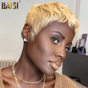 BAISI Full Lace Super Short Sraight 613# Blonde Wig