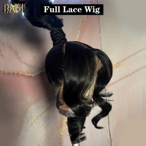 BAISI Full Lace Wig With Ponytail