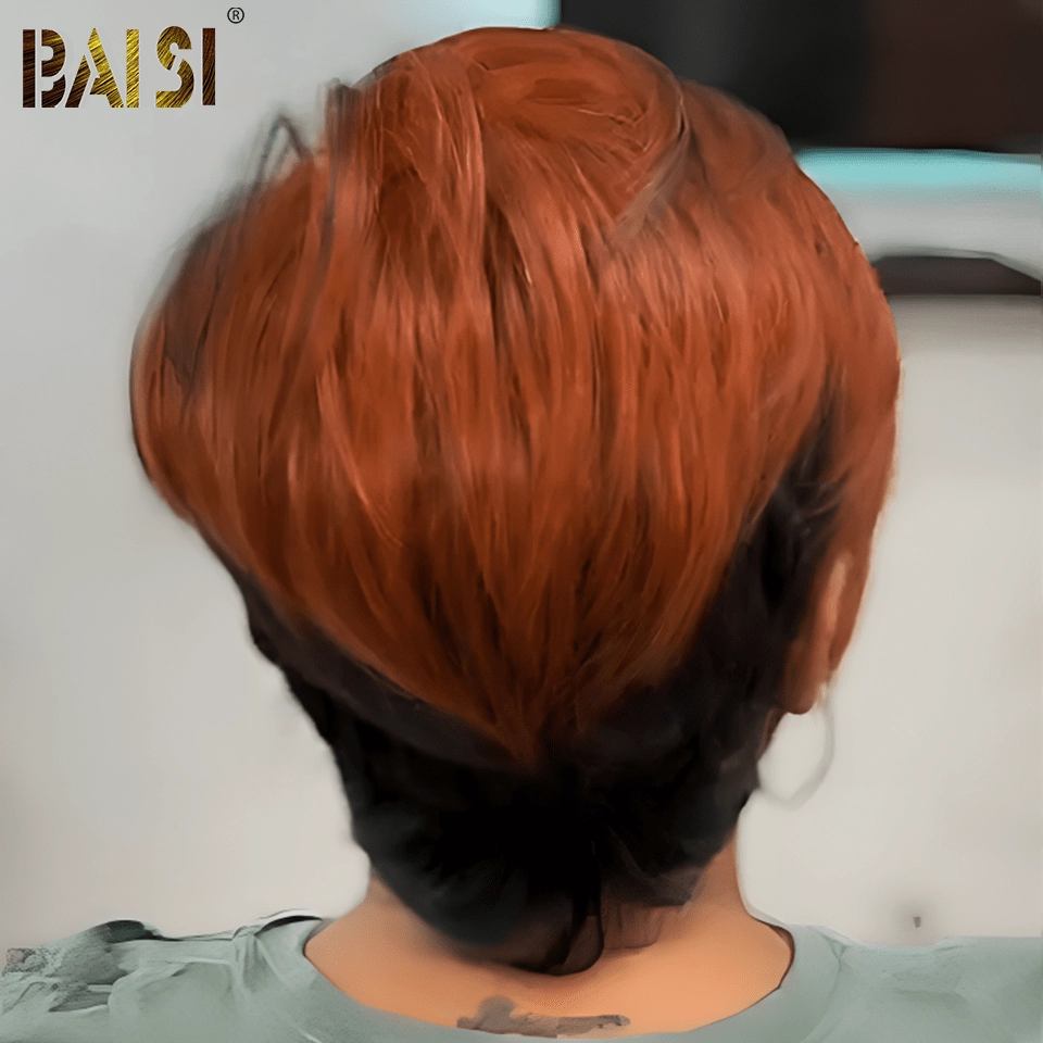 BAISI Full Lace With Ginger Short Wig