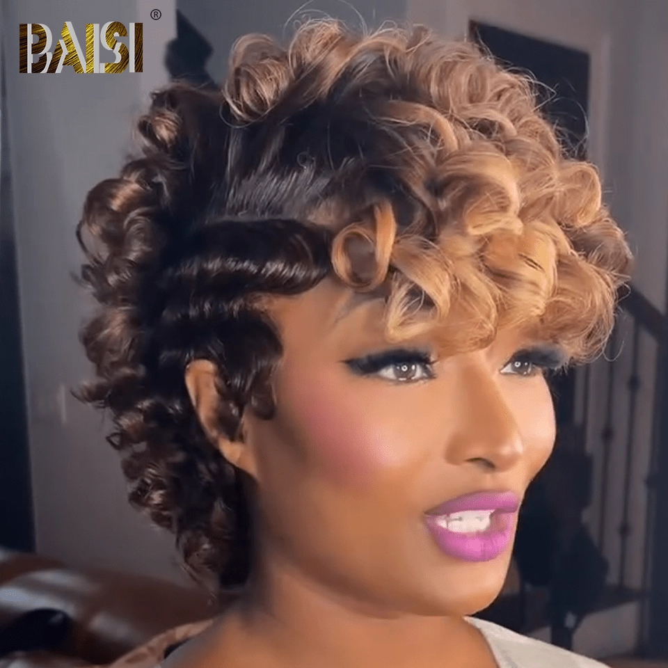 BAISI Full Lace With Honey Brown Wave Wig