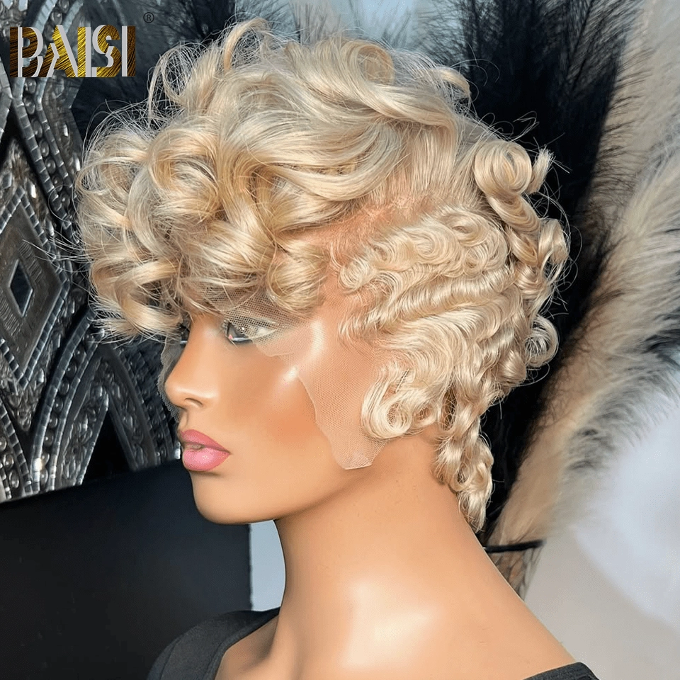 BAISI Full Lace With Wave Blonde Wig