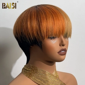 BAISI Giner/#30/#4 Colorful PIxie Wig