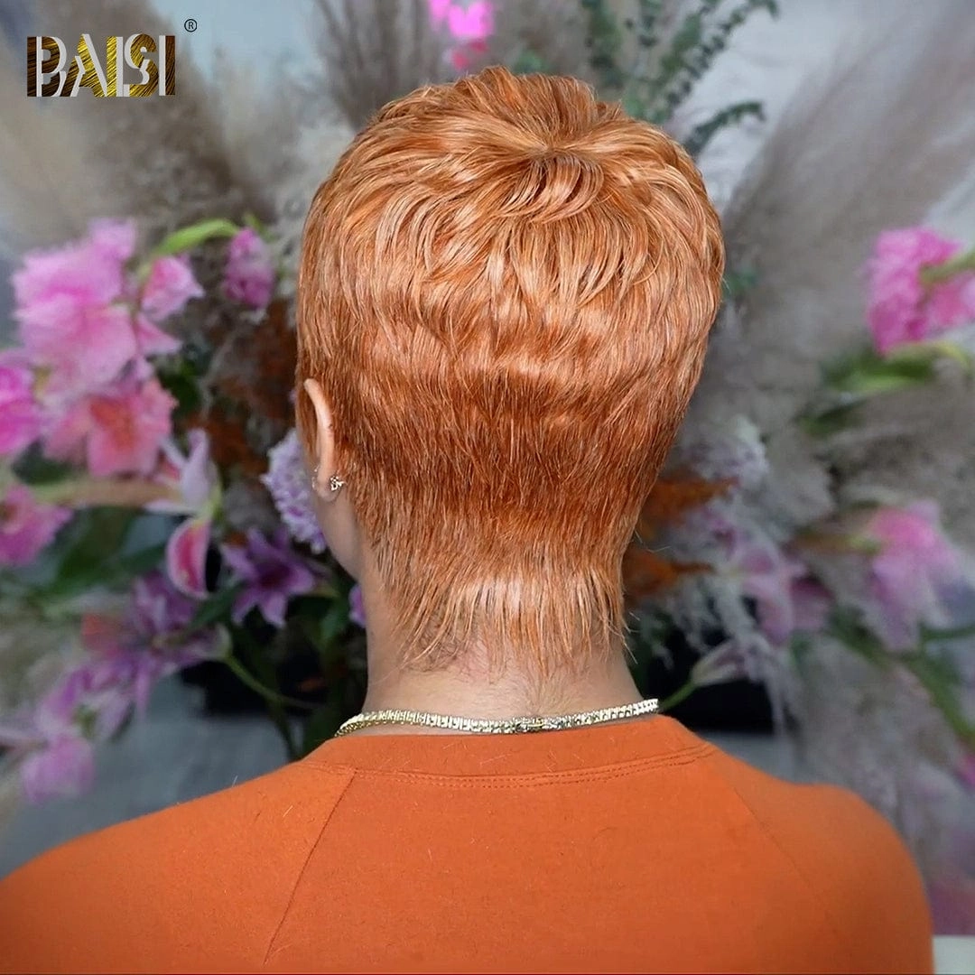 BAISI Ginger Machine Made Short Cut Wig