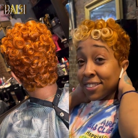 BAISI Ginger With Blonde Finger Wave Full Lace Wig