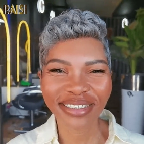 BAISI Grey Full Lace Short Pixie Cut Wig