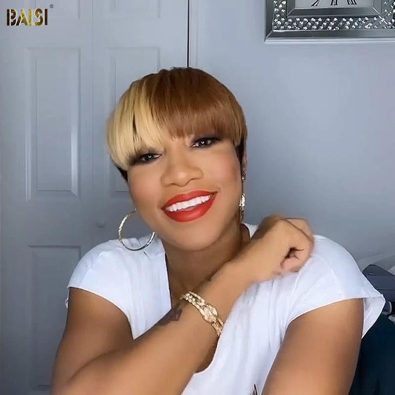BAISI LEOSA Machine Made Short Cut Wig