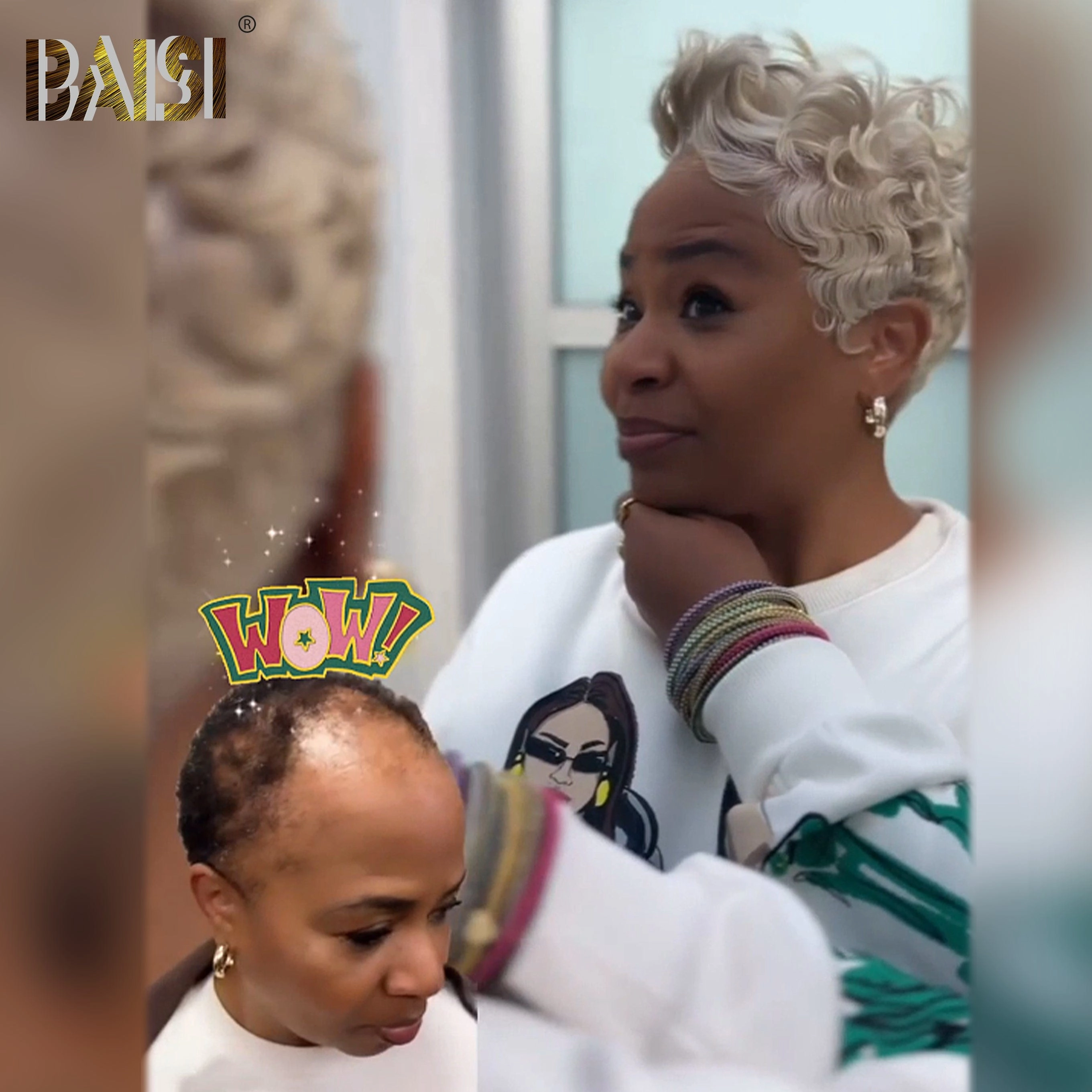 BAISI Light Blonde Silk Weave Full Lace WIg