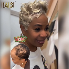 BAISI Light Blonde Silk Weave Full Lace WIg