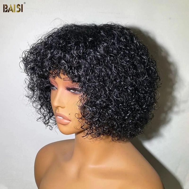 BAISI Lightweight Bouncy Machine Made Wig With Bang