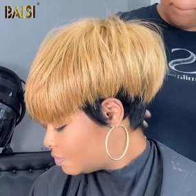 BAISI Machine Made 1B/27# Short Wig