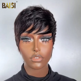 BAISI Machine Made Cool Pixie Short Cut Wig