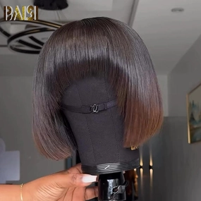 Baisi Machine Made Double Drawn 1b/30 Straight Bang Wig