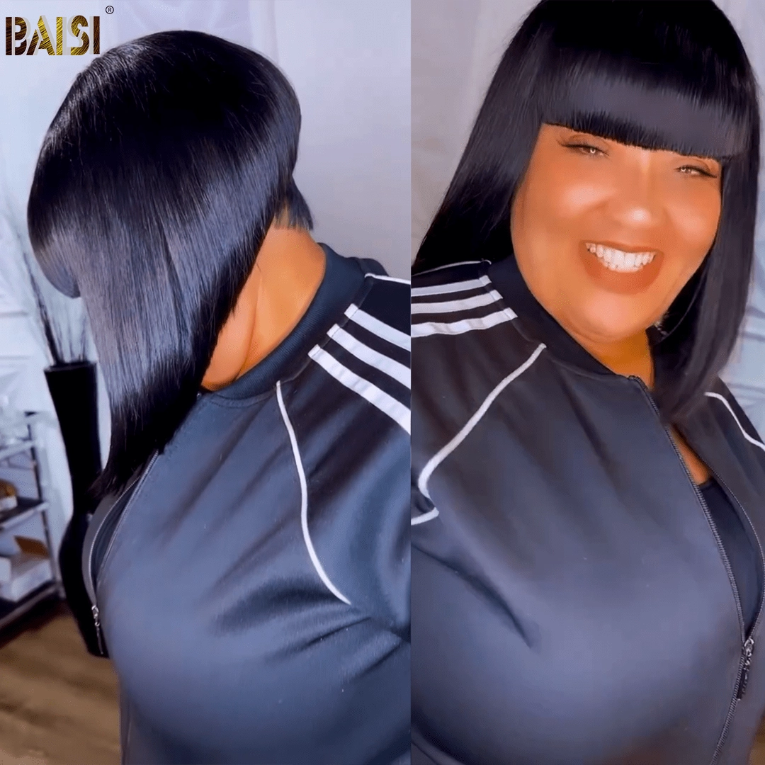 Baisi Machine Made Double Drawn Cool Style Wig