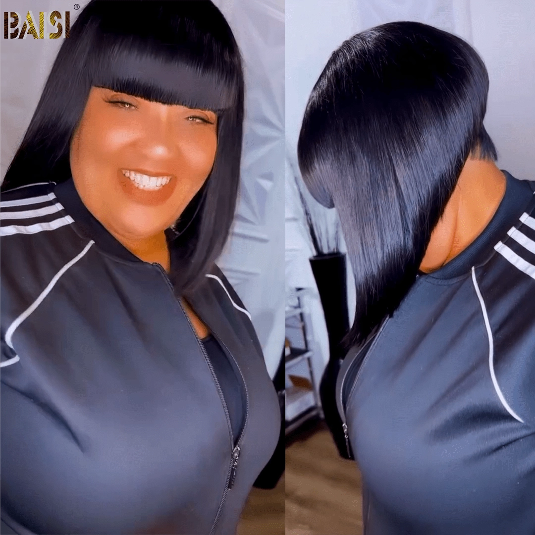 Baisi Machine Made Double Drawn Cool Style Wig