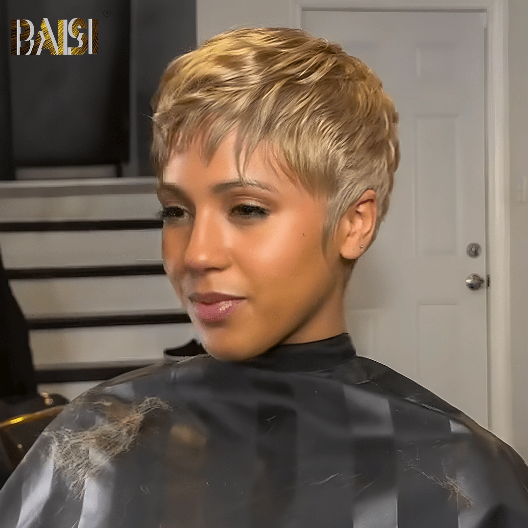 BAISI Machine Made Elegant Short Pixie Cut Wig