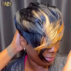 BAISI Machine Made Long Side Part With Highlight