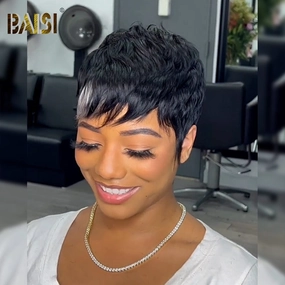 BAISI Machine Made With White Highlight Wig