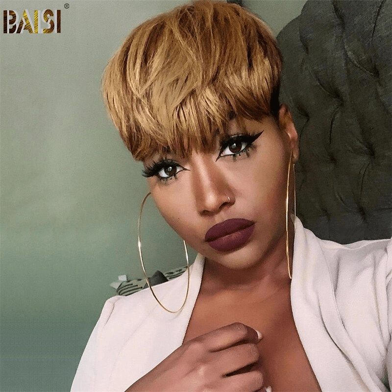 BAISI Mixed Pixie Cut Fringe Wig