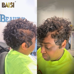 BAISI Sexy Curly Short Full Lace Wig