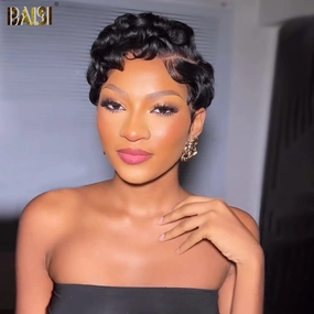 BAISI Sexy Finger Wave Pixie Lace Wig