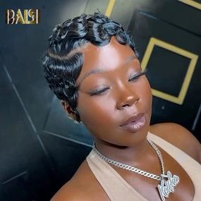 BAISI Sexy Quick Wave Lace Short Wig