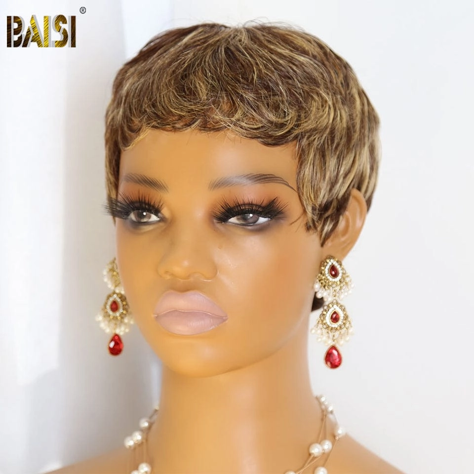 BAISI Short #4Mix27 Pixie Machine Made Wig