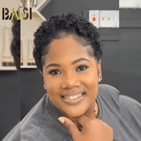 Baisi Short Curl Afro Human Hair Wig