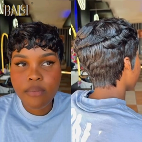 BAISI Short Wave Pixie Cut Wig