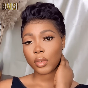 BAISI Silk Breathable Short Pixie Wig