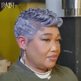 BAISI Silk Wave Dark Grey Full Lace Wig