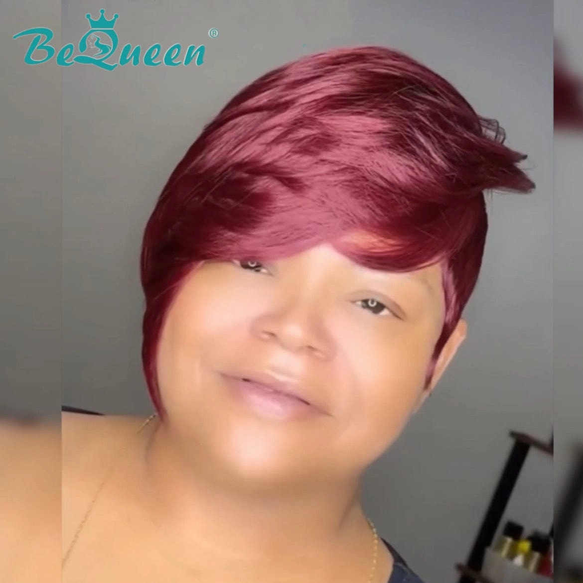 Bequeen 99J Sexy Side Part Pixie Wig