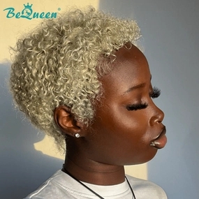 Bequeen Blonde Short Curl Lace Pixie Cut Wig