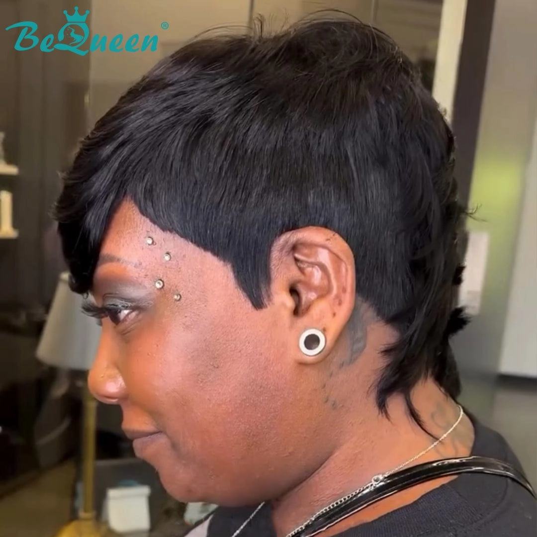 Bequeen Blonde Streak Elegance Machine Made Pixie Wig