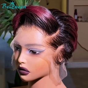 Bequeen  Charming Purple Pixie Cut Lace Wig