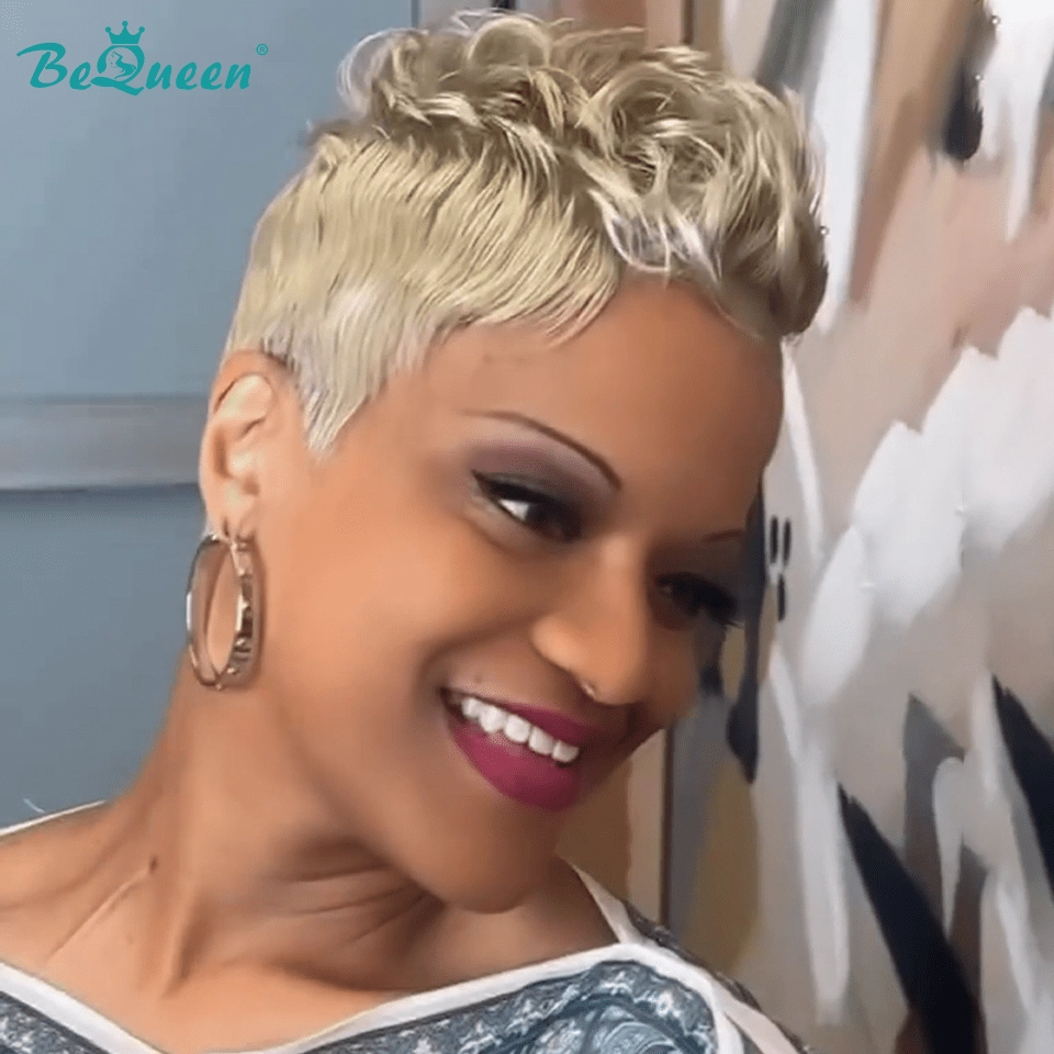 Bequeen Fantasy Silver Short Wave Pixie Wig