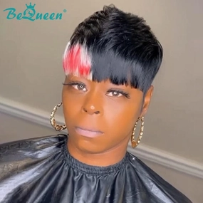 Bequeen Fashion Color Machine Made Short Cut Pixie Wig
