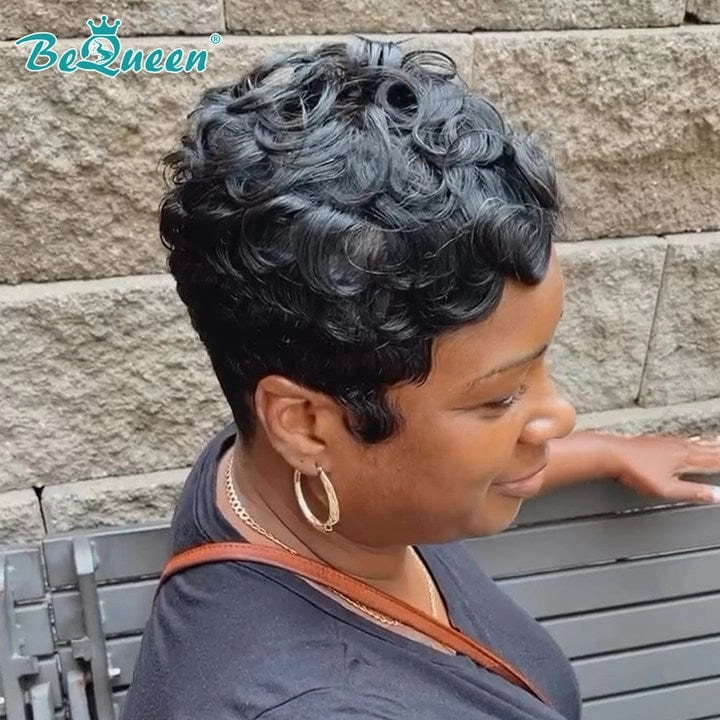 Bequeen Finger Wave Machine Made Wig