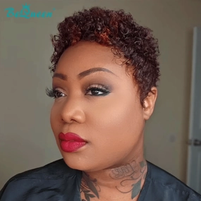 Bequeen Highlight Curly Pixie Cut Full Lace Wig