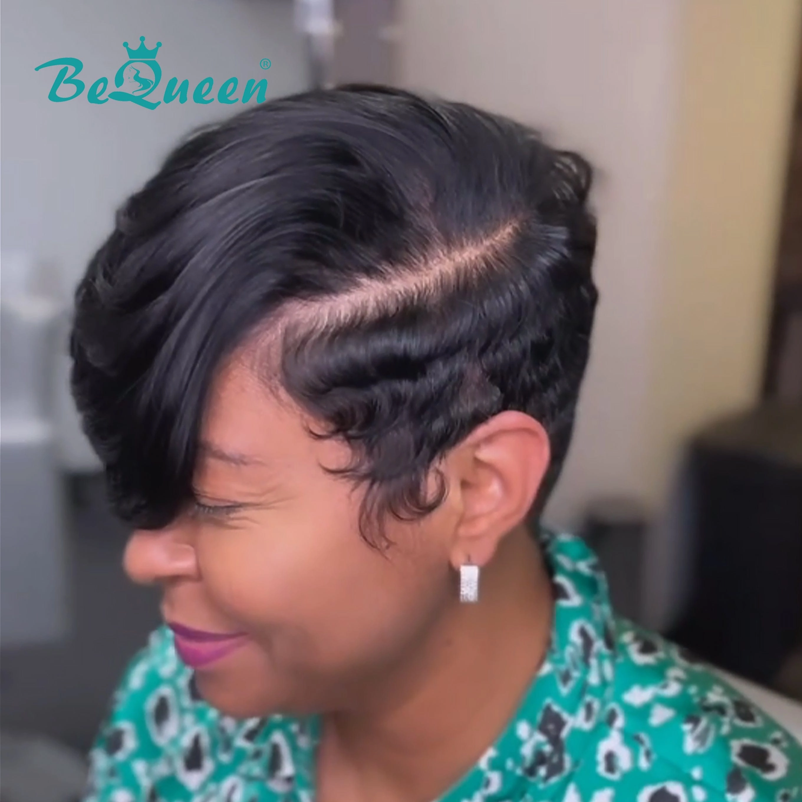 Bequeen Left Side Part Pixie Lace Wig