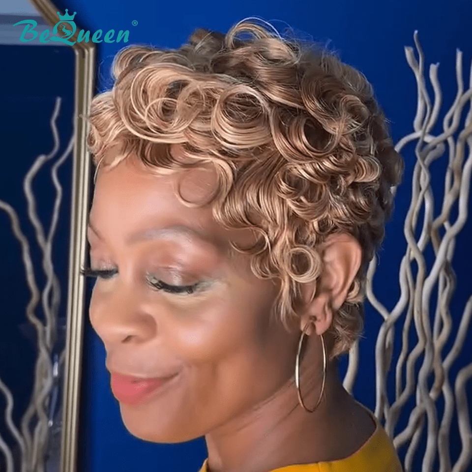 Bequeen Light Color Finger Wave Pixie Wig