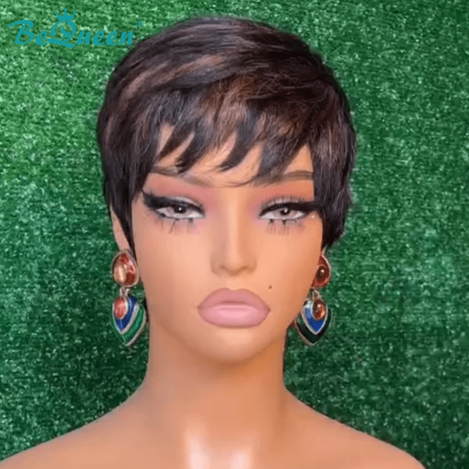 Bequeen Machine Made 1B/4# Short Cut Fashion Wig