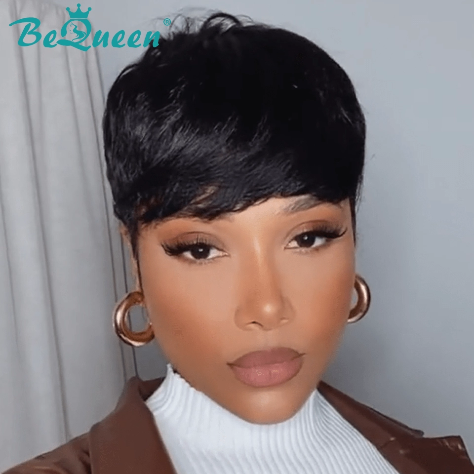 Bequeen Machine Made Short Cut Fashion Wig