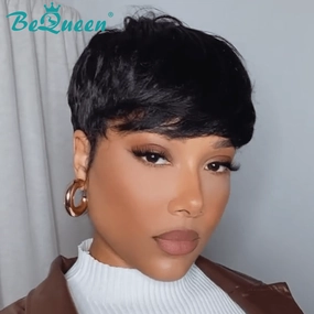 Bequeen Machine Made Short Cut Fashion Wig