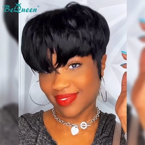 Bequeen Machine Made Short Cut Wig